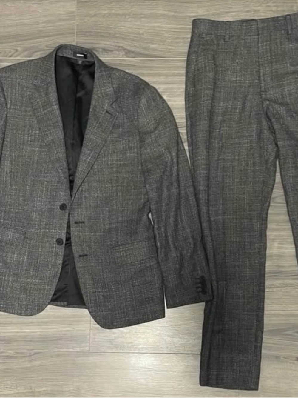 Express Men's Charcoal Gray Two-Piece Suit Blazer & Pants
